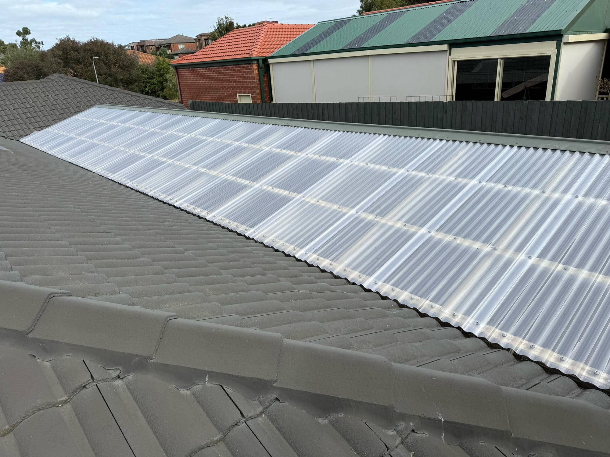 Polycarbonate roofing project photo in Frankston South