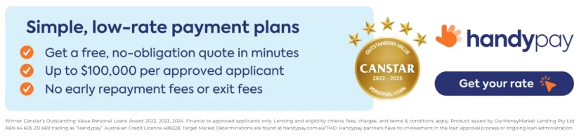Handypay low-rate payment plans available