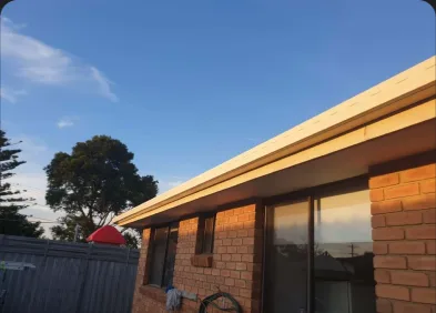 Roof edge and fascia prepared for gutter replacement