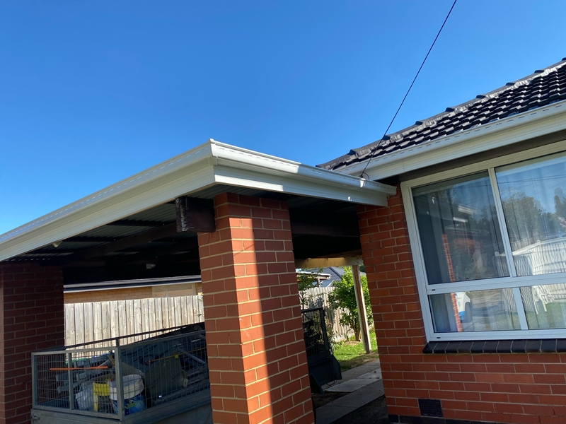 Roof edge and fascia prepared for gutter replacement